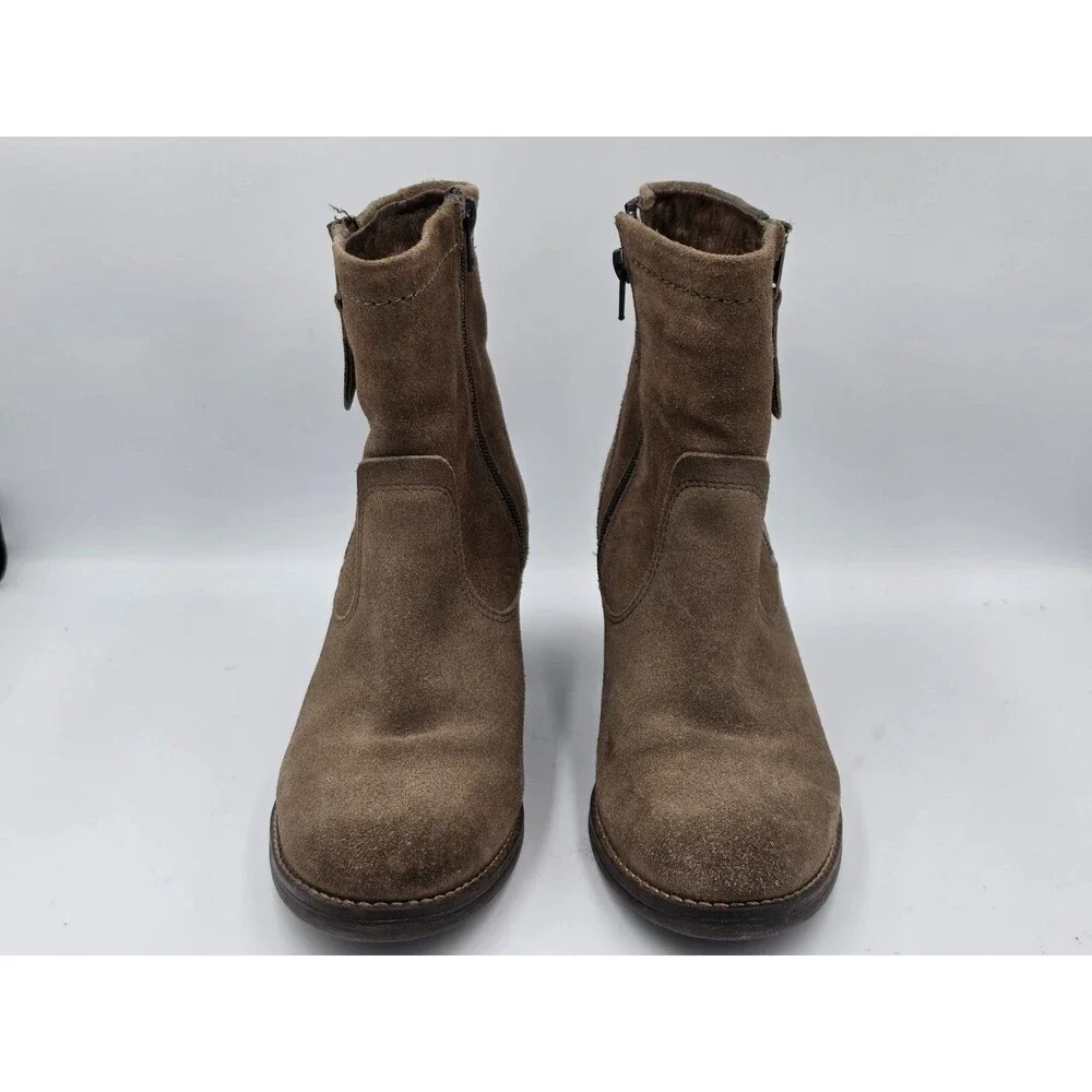 Taos Footwear Brown Suede Leather Ankle Boots Women's Size 9 EU 40 Bohemian Fall